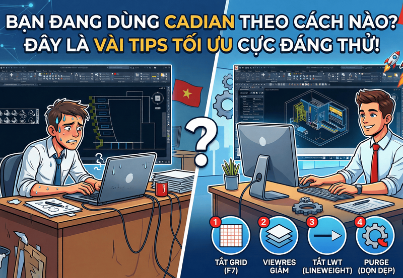 HƯỚNG DẪN TỪ A-Z: CÁCH TỐI ƯU CADIAN GIÚP MÁY CẤU HÌNH THẤP CHẠY MƯỢT NHƯ PRO